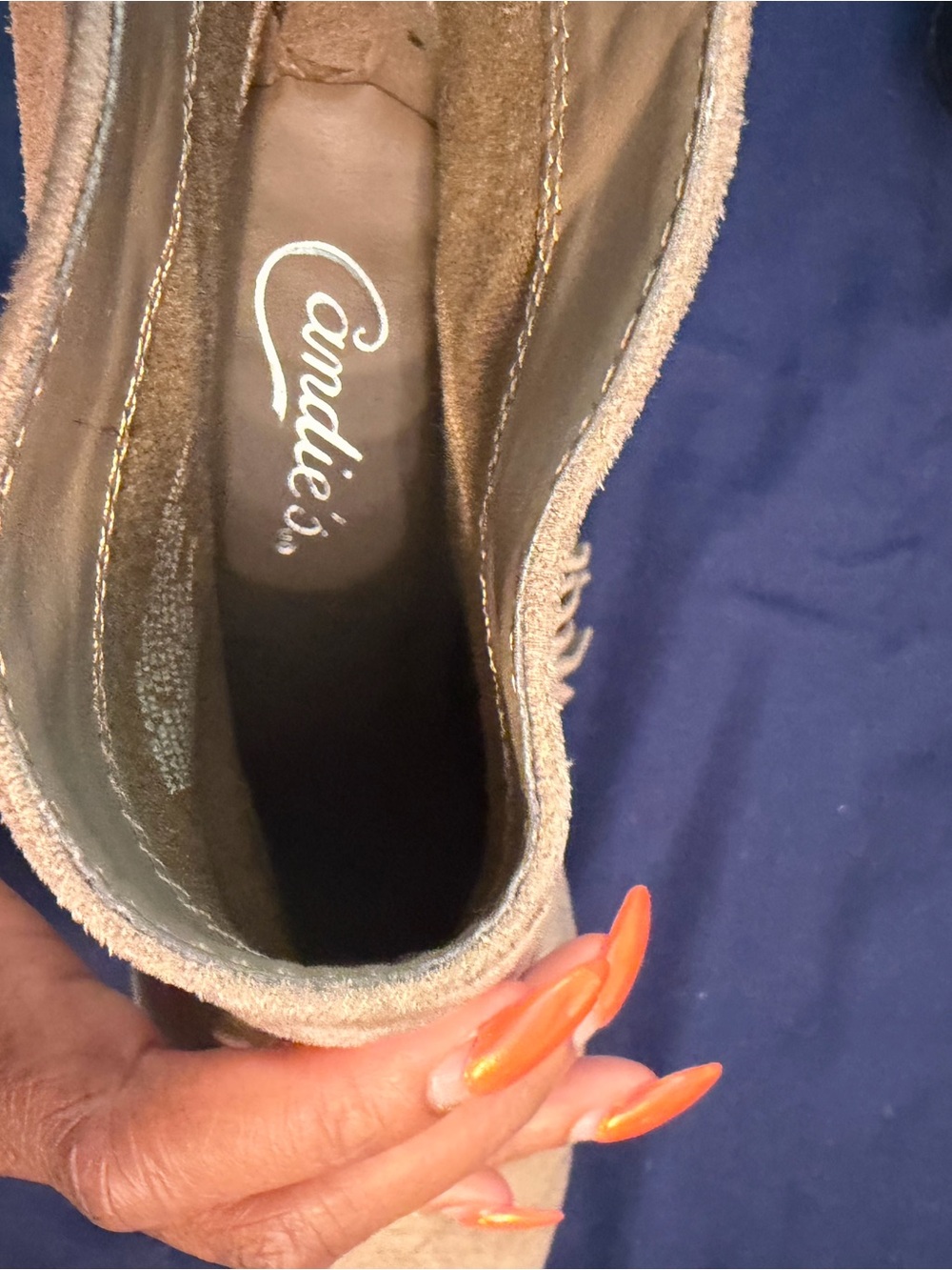 Candie's Taupe Fringe Pointed-Toe Ankle Booties - Picture 5 of 5